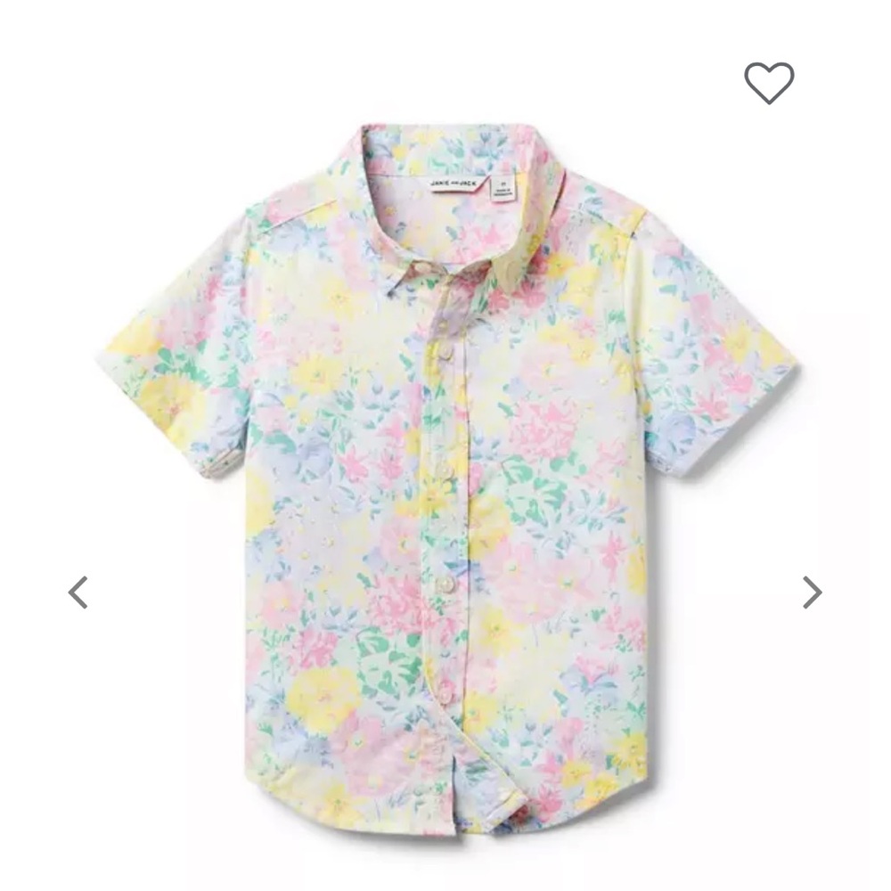 Janie & Jack The Floral Poplin Button Down Shirt 3T
